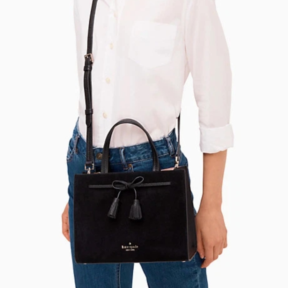 NWT Kate Spade New York Hayes Suede Small Satchel - Picture 4 of 7